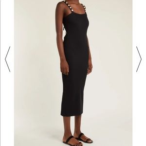 Staud Rio shell-trimmed ribbed knit dress